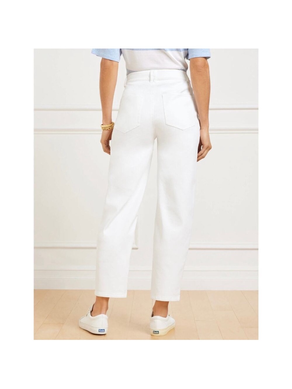 Talbots barrel White Relaxed Ankle Jeans 6